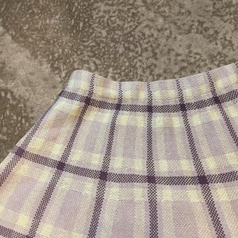 whimsy coquette bratz cottage fairy vintage cotton plaid y2k purple mini skirt - Picture 6 of 9